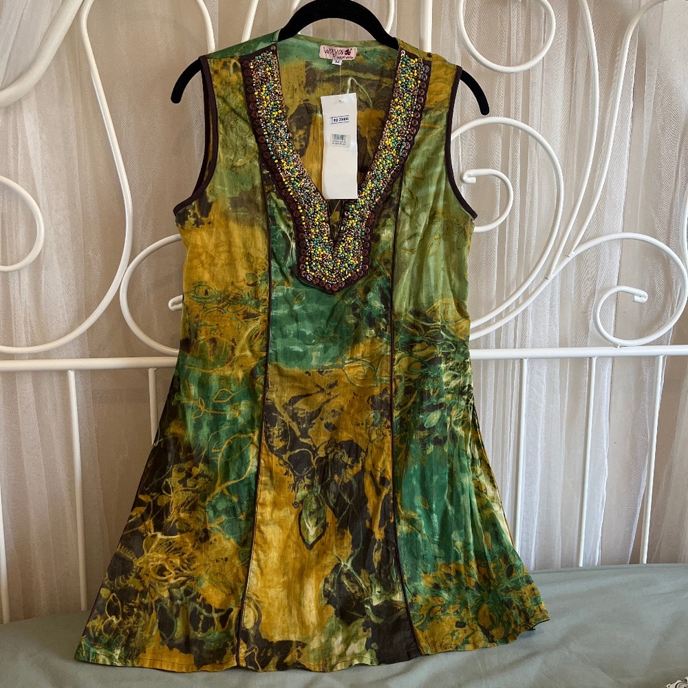 Wayan natural wear beaded dress